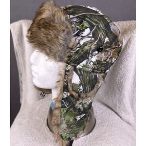 SA Company Forrest Camo Trapper Hat Winter Faux Fur NWOT